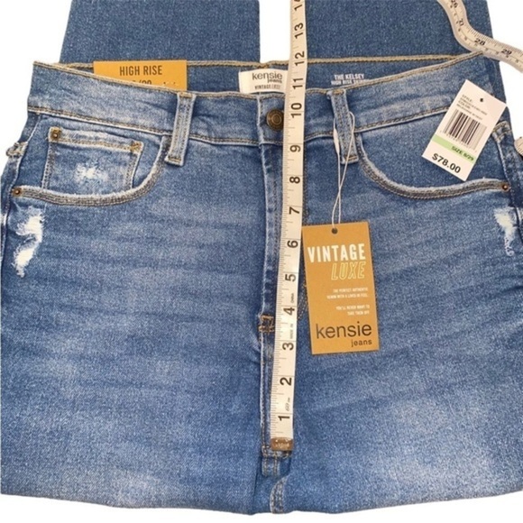Kensie Frayed Hem High Rise Skinny Denim Jeans NWT  Size 8 - Picture 7 of 14